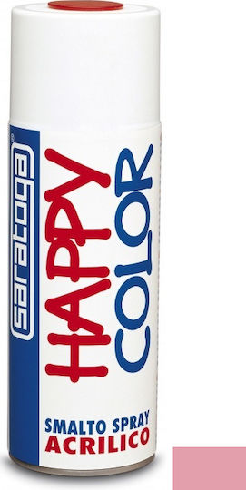 Saratoga Σπρέι Βαφής Happy Acrylic με Μεταλλικό Εφέ Pink RAL 3015 400ml