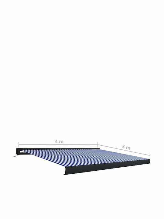 vidaXL Τέντα Βεράντας Μπλε / Λευκό 4x3m