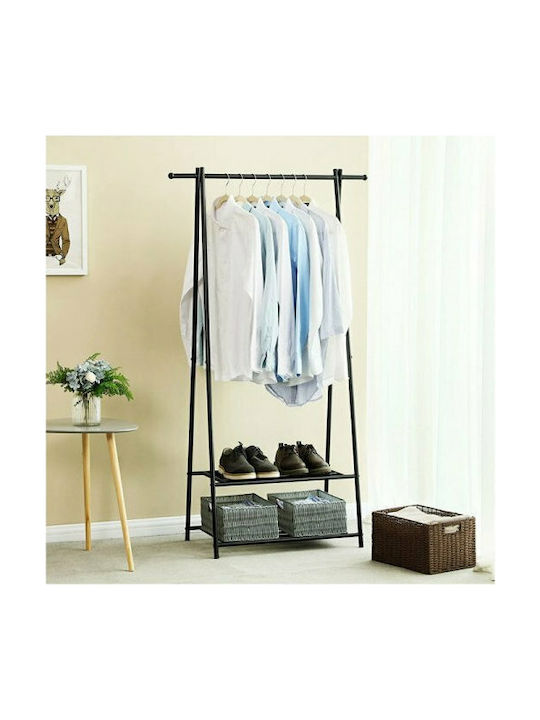 Songmics Floor Garment Rack made of Metal Black 87.5x41x155cm
