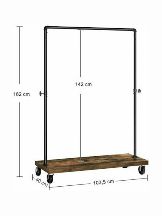 Songmics Rollbar Kleiderständer Schwarz 104x40x162cm