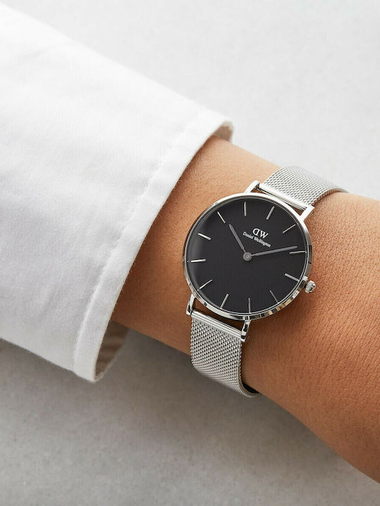 Daniel Wellington Classic Petite Women's Watch with Silver Metal Bracelet