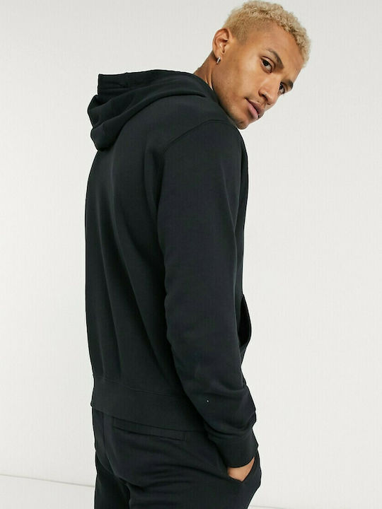 Nike NSW Club M Herren Sweatshirt mit Kapuze und Taschen Schwarz
