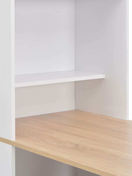 Table Bar Collapsible Wooden White 115x59x200cm