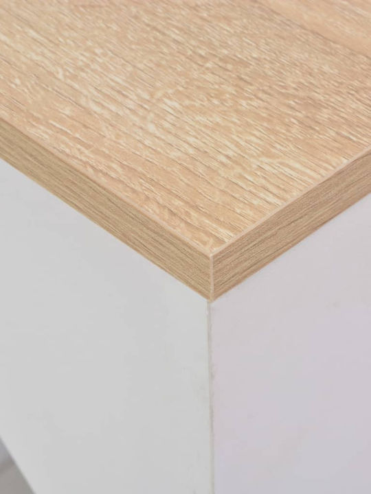 Table Bar Collapsible Wooden White 115x59x200cm