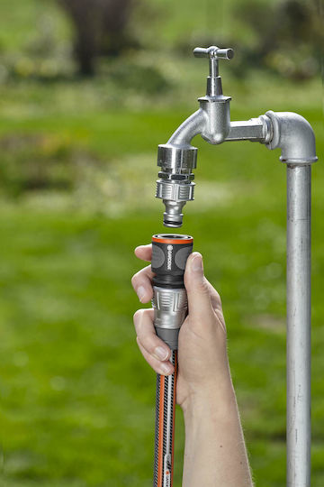 Gardena Premium 18255-50 Quick Connector Water Pipe for Hose 1/2" & 5/8" Silver