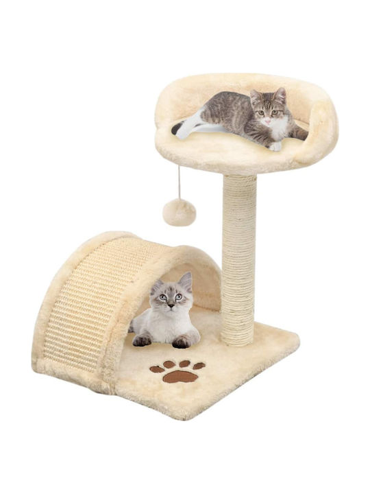 vidaXL Cat Scratching Post Cat Tree In Beige Colour 30x30x40 cm