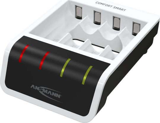 Ansmann Comfort Smart USB Зарядно 4 за батерии Ni-MH Размер AA/AAA в Черен цвят