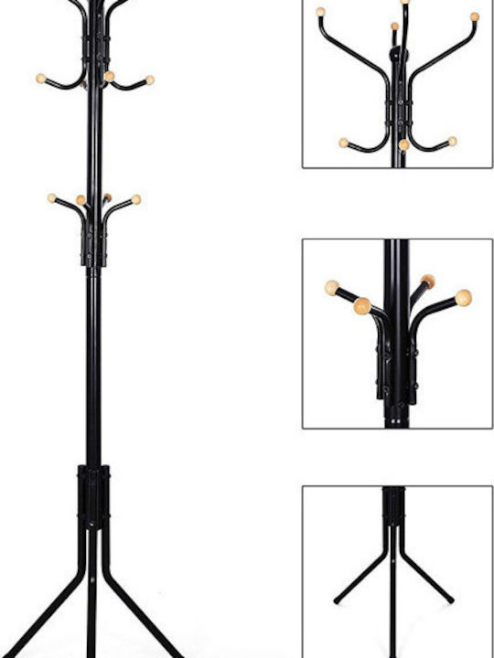 Songmics Metallic Coat Rack Black 44x44x182cm