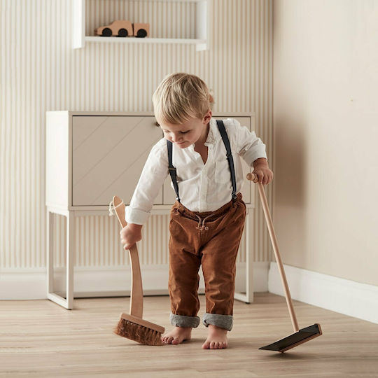 Kids Concept Ξύλινη Σκούπα με Φαράσι από Ξύλο για 3+ Ετών 2τμχ