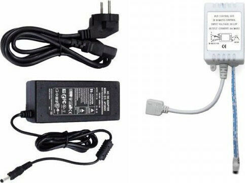Αδιάβροχη Ταινία LED 12V RGB Φως 5m Τύπου SMD3528 με Τροφοδοτικό & Τηλεχειριστήριο