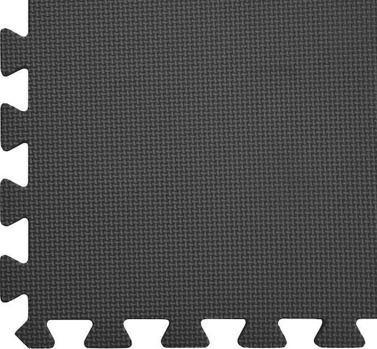 vidaXL EVA Gym Floor Puzzle Tatami Mat Black 6pcs 60x60x1cm