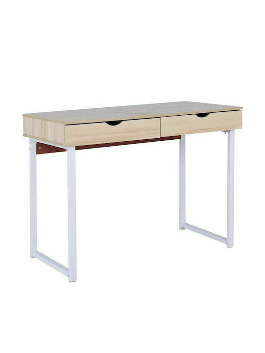 Birou Maple Din Lemn Bej Cu Picioare Metalice 100x48x75cm EO403,2A