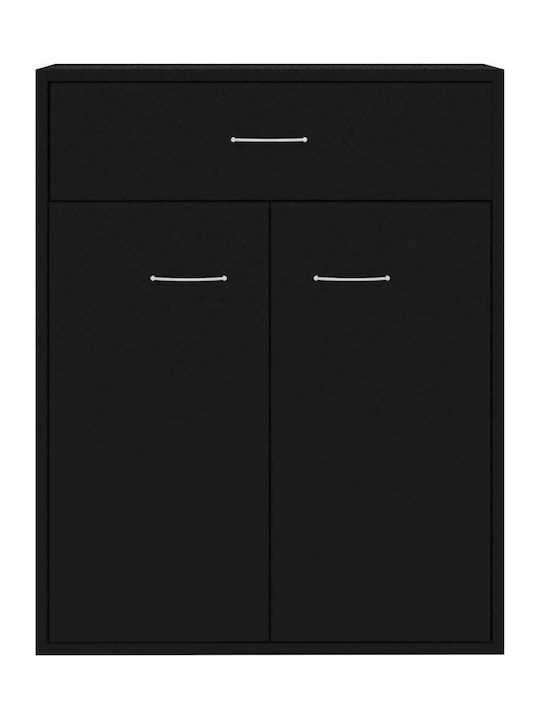 Wooden Buffet with Drawers Black L60xW30xH75cm