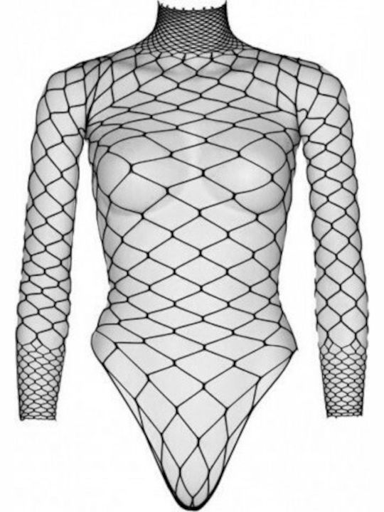 Leg Avenue Turtleneck Fishnet Teddy Sexy Κορμάκι Διχτυωτό Black