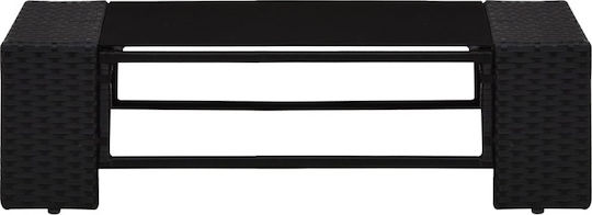 Set Cameră De Zi Pentru Exterior 3 Piese Negru Cu Perne