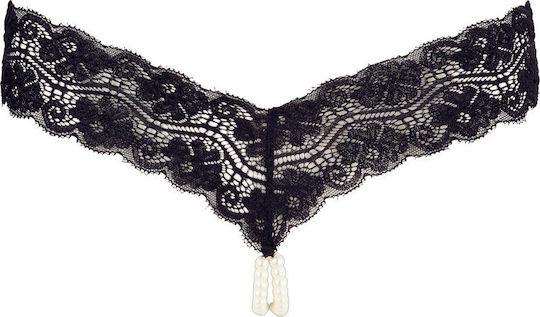 Cottelli Collection G-string with Stimulating Pearls Γυναικείο Sexy String Αυτοκινήτου Black