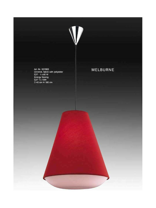 Nova Luce Melburne Hängelampe Rot mit Fassung E27 40x40cm.