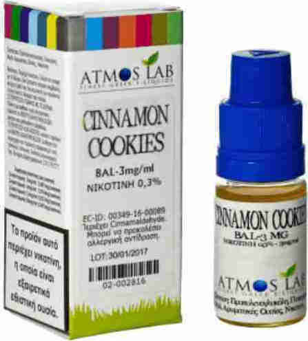 Atmoslab Lichid de Reumplere Gata Cinnamon Cookies cu Aromă de Dulce 12mg 10ml