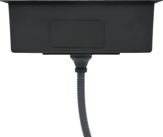 vidaXL Ένθετος Νεροχύτης Inox Brushed Μ59xΠ44cm Μαύρος