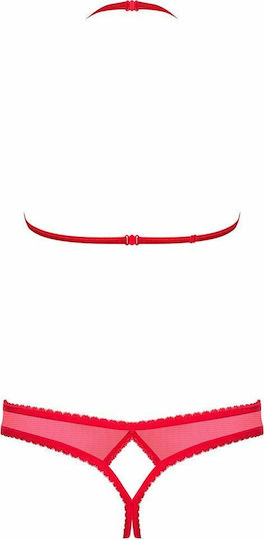 Obsessive Sexy Σετ Εσωρούχων με Δαντέλα Red 2τμχ