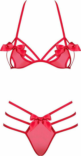 Obsessive Giftella Sensual Set Секси Комплект Бельо Red 140589