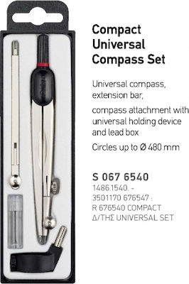 Rotring Compact Universal Compass with Point, Pencil in Case