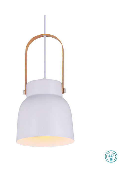 Viokef Carla Pendant Light Suspension Bell for Socket E27 White