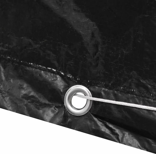 vidaXL Waterproof Protective Dining Table Cover 260x260x90cm In Black Color