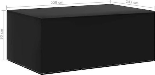 vidaXL Waterproof Protective Dining Table Cover 225x143x90cm In Black Color