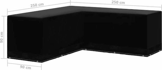 vidaXL Waterproof Protective Sofa Cover 250x250x90cm In Black Color