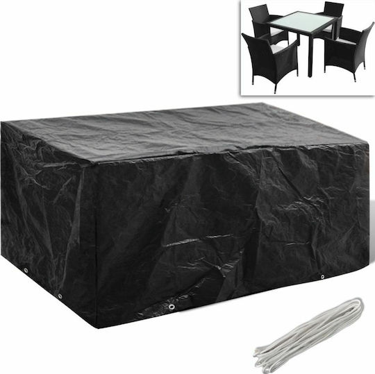 vidaXL Waterproof Protective Dining Table Cover 180x140x90cm In Black Color