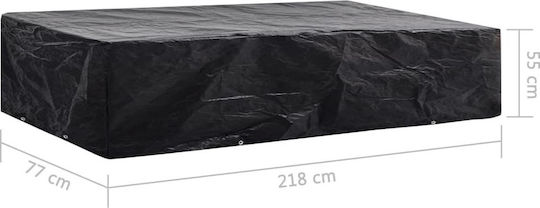 vidaXL Waterproof Chaise Lounge Cover Black 218x77x55cm 2pcs