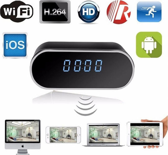 Hidden Camera WiFi Clock 1080p with Memory Card Slot and Motion Detector