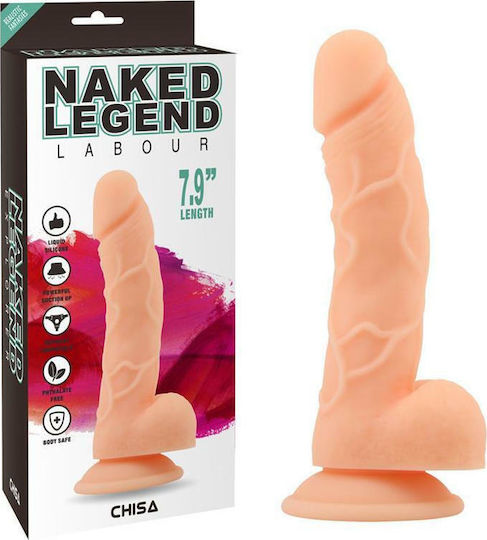 Chisa Novelties Naked Legend Labour Реалистично дилдо с Топки и Вендуза Телесен 20см