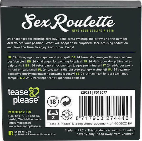 Tease & Please Sex Roulette Erotisches Tischgerät Spiel