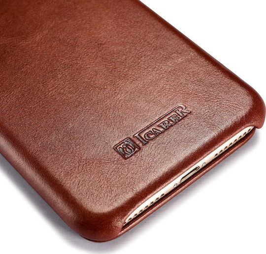 iCarer Vintage Curved Edge Book Δερμάτινο / Δερματίνης Καφέ (iPhone SE 2022/2020)