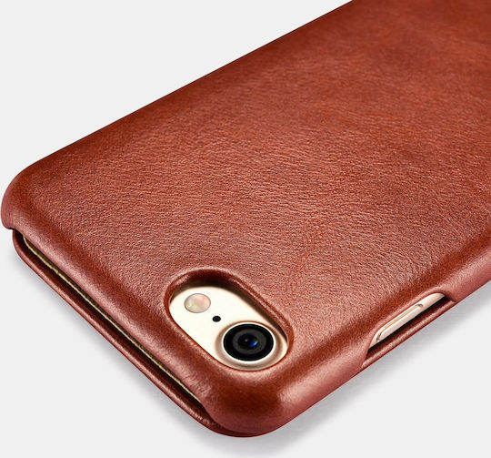 iCarer Vintage Curved Edge Book Δερμάτινο / Δερματίνης Καφέ (iPhone SE 2022/2020)