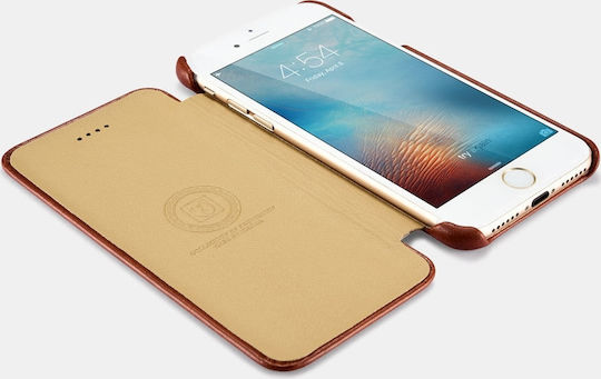 iCarer Vintage Curved Edge Book Δερμάτινο / Δερματίνης Καφέ (iPhone SE 2022/2020)