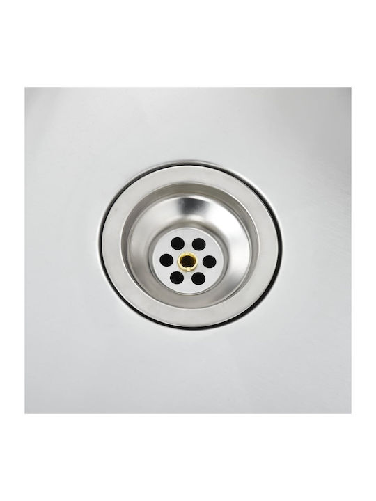 vidaXL Drop-In Sink Inox Brushed W59xD44cm Silver