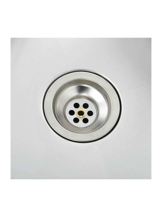 vidaXL Ένθετος Νεροχύτης Inox Brushed Μ44xΠ44cm Ασημί