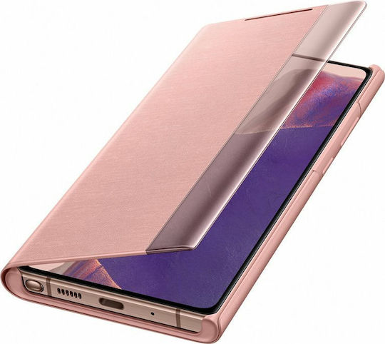 Samsung Clear View Cover Book Synthetic Leather / Plastic Brown (Galaxy Note 20)