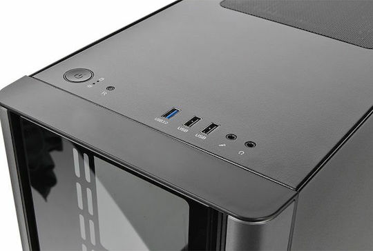 Thermaltake V150 Tempered Glass Micro Chassis Gaming Micro Tower Κουτί Υπολογιστή με Πλαϊνό Παράθυρο Μαύρο