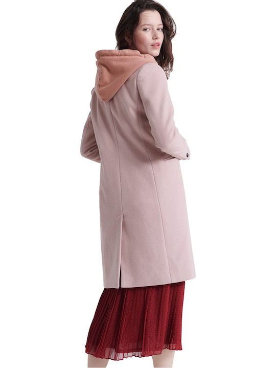 Ariana Women's Pink Coat with Buttons