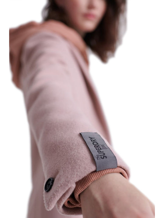 Ariana Women's Pink Coat with Buttons