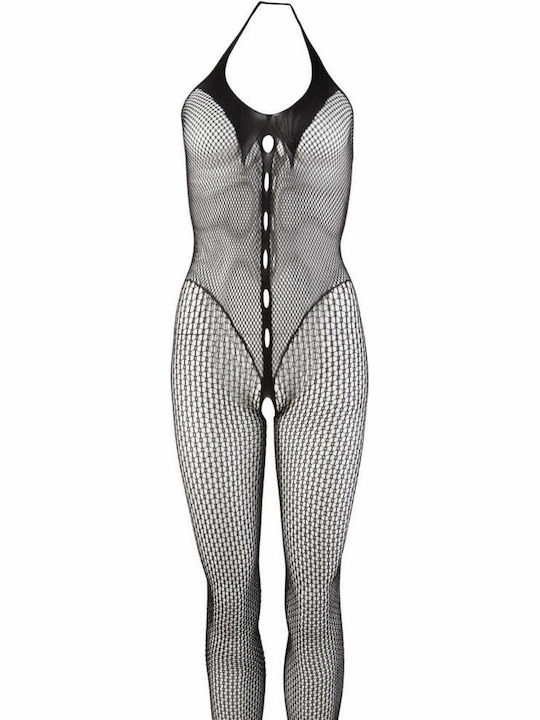 Mandy Mystery Net Catsuit Bodystocking Sexy Plasă Fără Chilot Negru