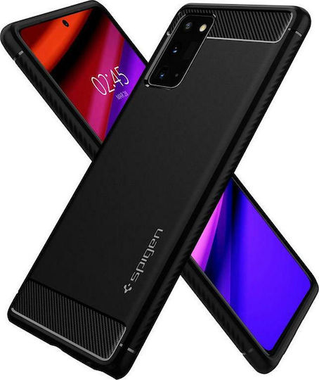 Spigen Rugged Armor Back Cover Σιλικόνης 2mm Μαύρο (Galaxy Note 20)