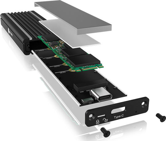 Icy Box IB-1824ML-C31 Θήκη για Σκληρό Δίσκο M.2 PCI Express NVME με σύνδεση USB 3.1 Type-C IB-1824ML-C31