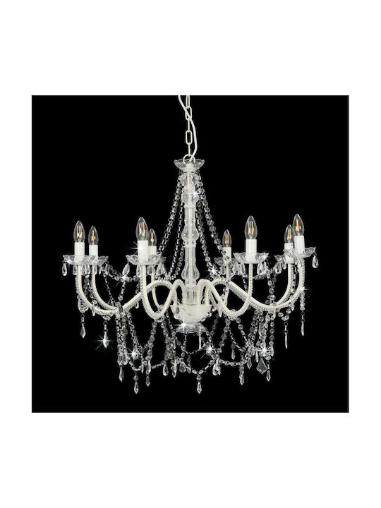 vidaXL Chandelier Candlestick 8xE14 White 281604