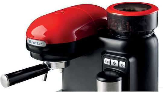 Ariete 1318/00 Automatic Espresso Machine 1080W Pressure 15bar with Grinder Red