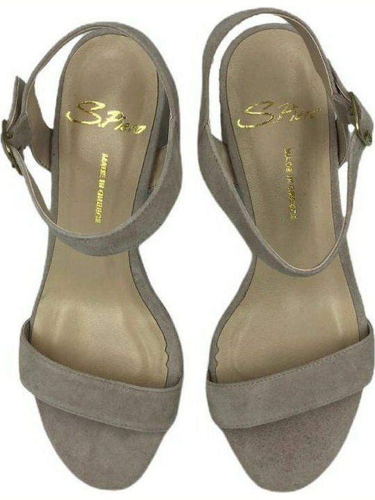 Suede Sandalen Beige